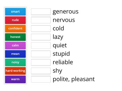 Adjectives - personality