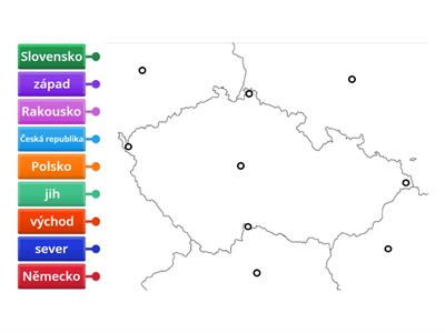 Mapa ČR a okolní státy