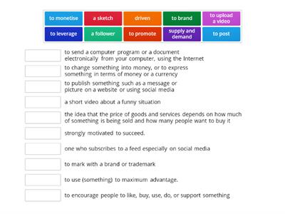 social media influencers (vocabulary)