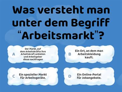 Quizz zum Thema Arbeitsmarkt, Suchstrategie und Stellenbesetzung