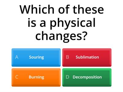 Physical changes game (Grade 7 Al-hakim)