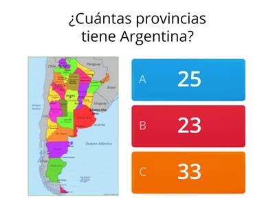 El mapa de Argentina.