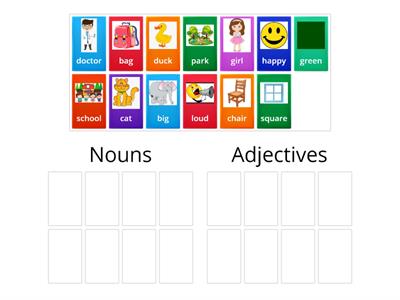  Nouns and Adjectives -Kindergarten