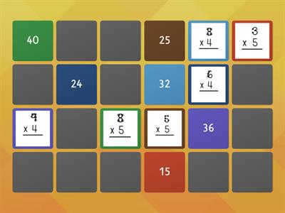 Matching touch point multiplication basic/ PAS DIE MAALTAFELS SPELETJIE