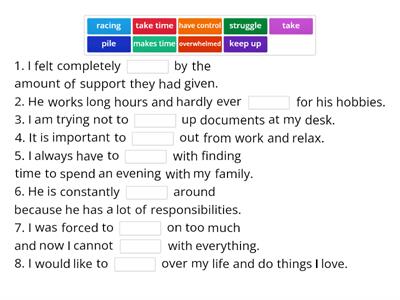 SO B1+ 1.2 Life is busy. Verbs with prepositions. Drill