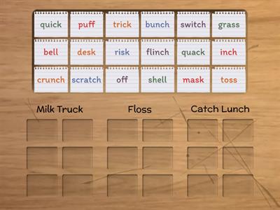 Rule Sort: Milk Truck, Floss, and Catch Lunch