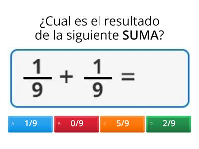 Sumas y restas de fracciones con igual denominador