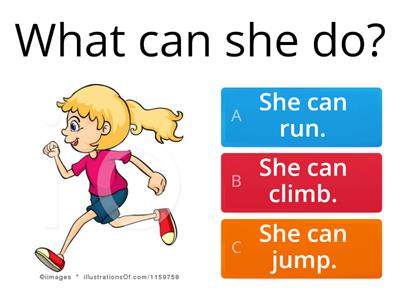Action Verbs (What can he / she do?)