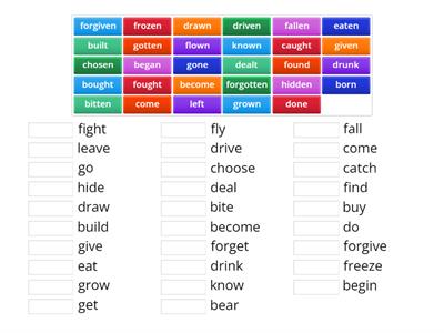 UCS pre-inter irregular verbs V3 part 1