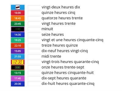 Telling the time in French - 24 hour clock