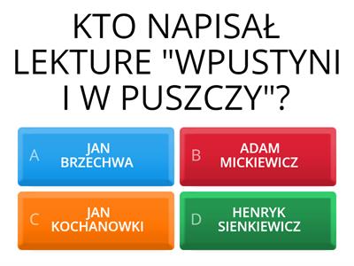 "W pustyni i w puszczy" Quizy 