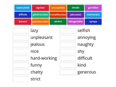 personality adjectives 