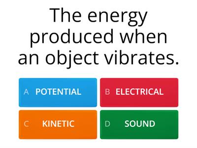 Types of energy: quiz