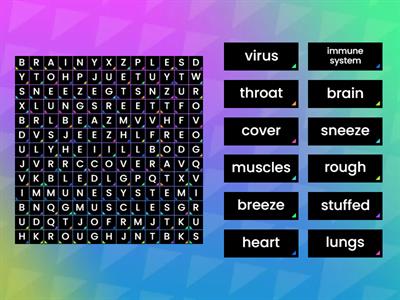 Wordsearch -  A Virus Story - Vocabulary