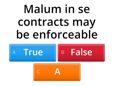 Legality of Subject Matter and Contractual Capacity - Quick Quiz