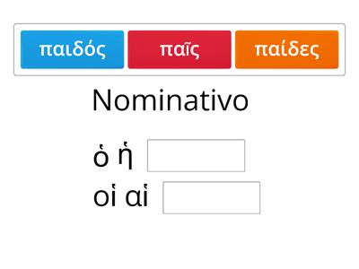 Declinação - ὁ/ἡ παῖς (παιδ-)