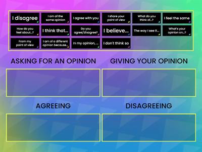 Expressing opinions