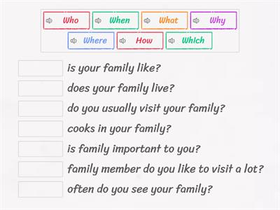 A1. Family + Open Questions : "wh" question words