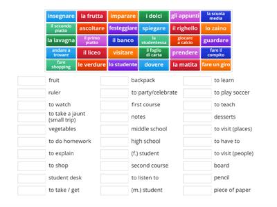 Italian II - Final Exam Lessico P.2