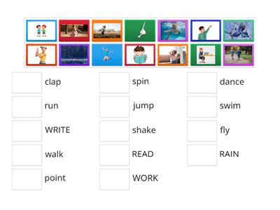 Basic verbs - podstawowe czasowniki. Match a picture with a word