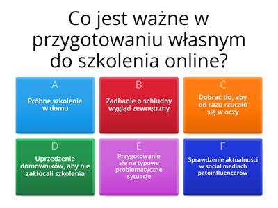 Test - przygotowanie do szkolenia online 