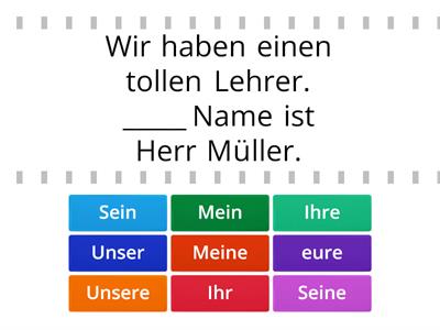 A1/L10 Possessivartikel mein(e)/dein(e)/sein(e)/ihr(e)/unser(e)