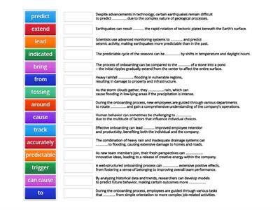 Differences between a hurricane, an earthquake, and a tornado. Sentences