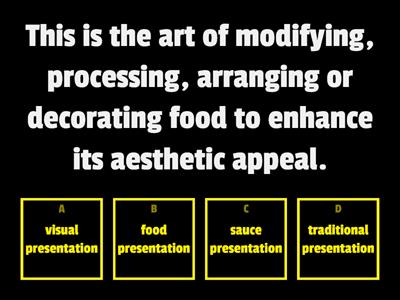 Quiz in Food Presentation