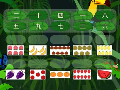  Jungle Japanese Numbers Match Up - 1~10 (kanji) 