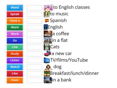 English File Beginner 5B Verb phrases
