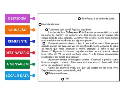 CARTA PESSOAL- PROFª PÂMELA LINS