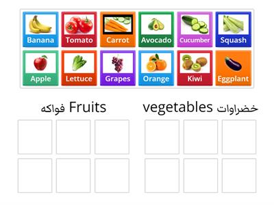  sort Fruits and Vegetables 