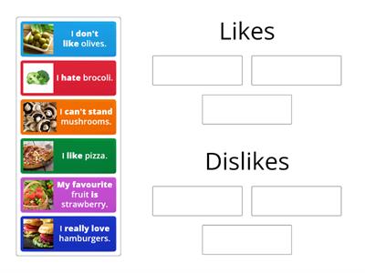 Likes and dislikes