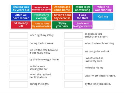 Speakout Int U2 L2 While/when/as soon as/until/after