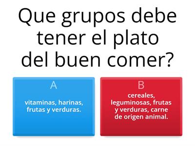 Cuestionario del plato del buen comer.