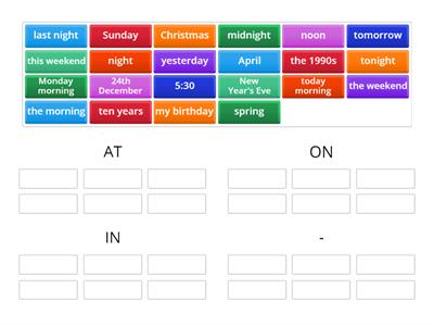 PREPOSITIONS OF TIME