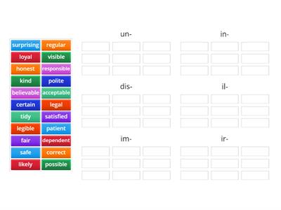  Solutions PI 3E Negative prefixes