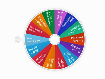Am/is/are - spin the wheel