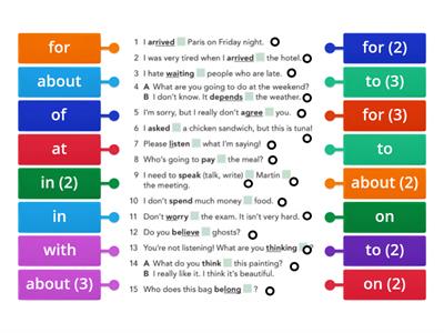 Verb + preposition (EF Pre)