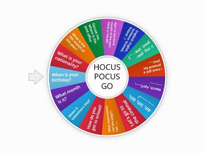 Hocus Pocus GO unit 4-5 mix  small talk