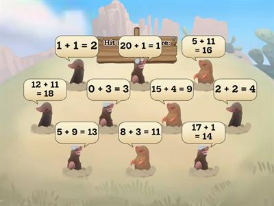 Addition to 10 whack a mole