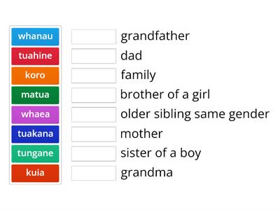 match up family members maori 