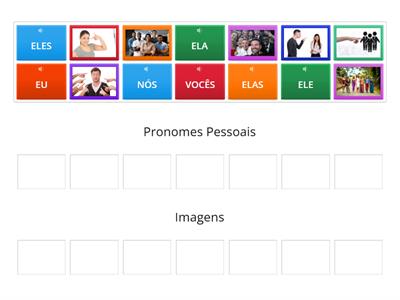 Coloquem em sequência os pronomes pessoais  as imagens corretas
