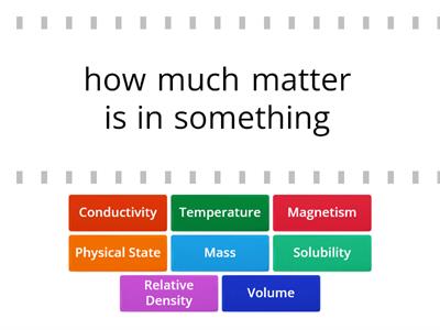 Physical Properties of Matter: Find the Match