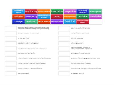  Pollution Vocabulary Unit 2