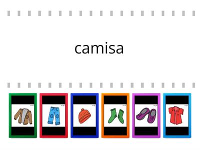 1. Identifica as peças de roupa.