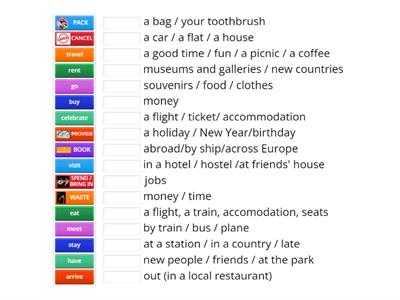 Travel  collocations  - unit 2 Gold Experience B2
