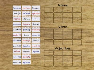 FCE vocabulary match-up