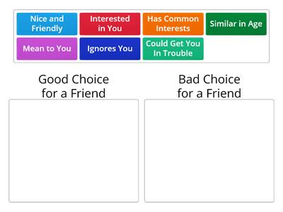Good and Bad Friend Choices 