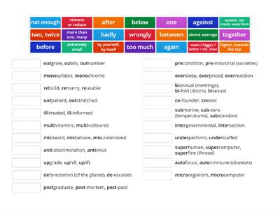Prefixes (Advanced English File)